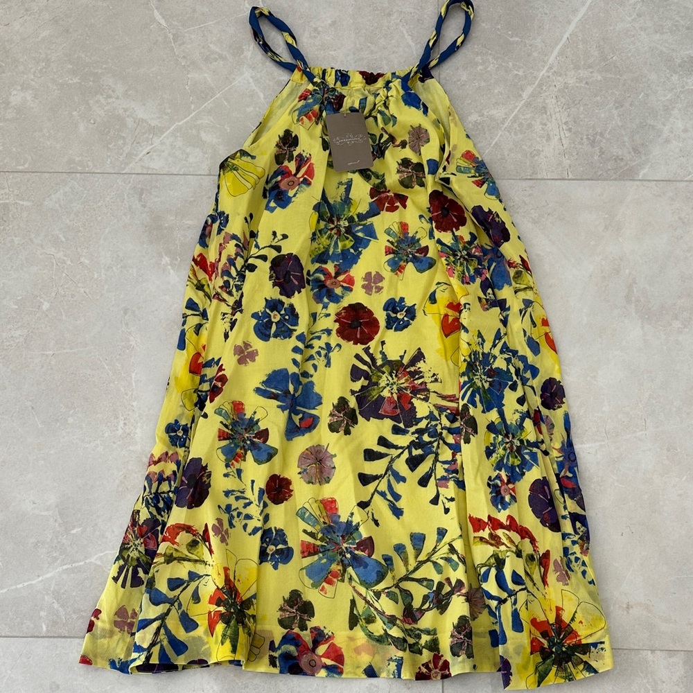 Anthropologie Vibrant Yellow Floral Apparel